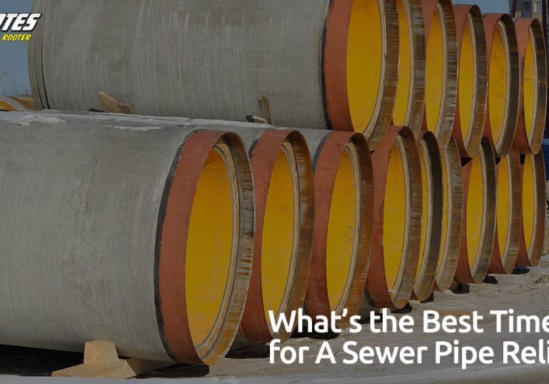 Large, stacked sewer pipes